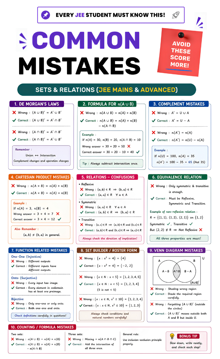 Common Mistakes in Sets and Relations for JEE 2027