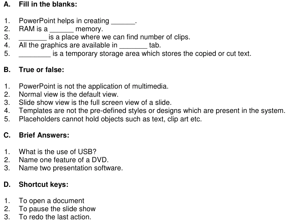 printable worksheets for Class 5