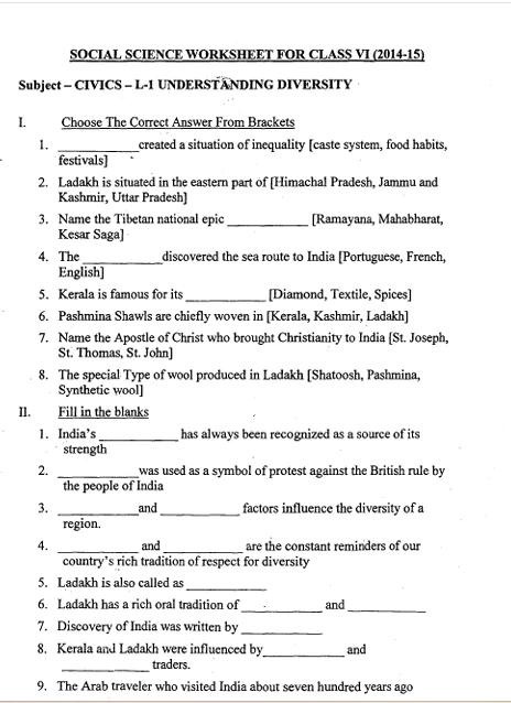 Grade 6 worksheets