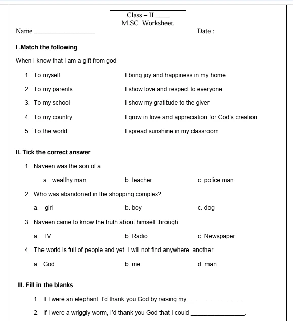 CBSE Class 2 Holiday Assignment worksheets 2027