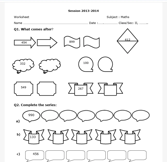 CBSE Class 2 worksheets 2027