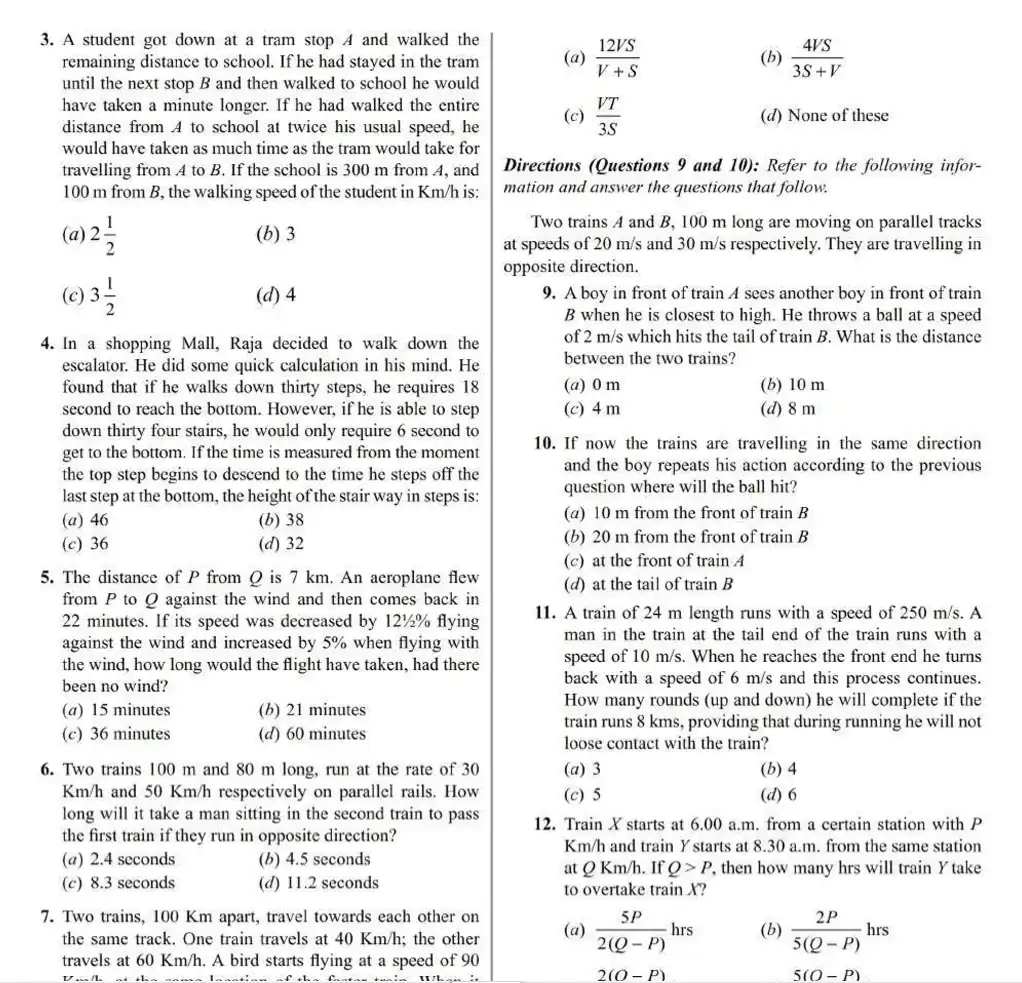 Quantitative Aptitude Questions for cat