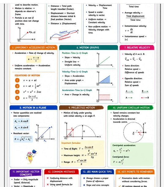 Statistics & Probability JEE one page notes PDF download