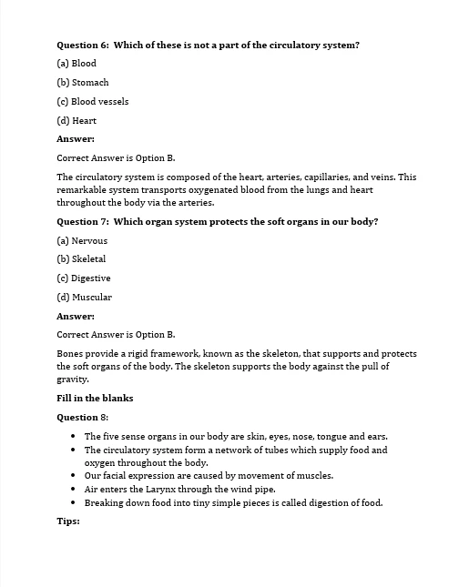 printable Science worksheets for Class 3