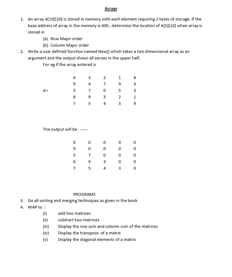 Class 12 Computer Science worksheets