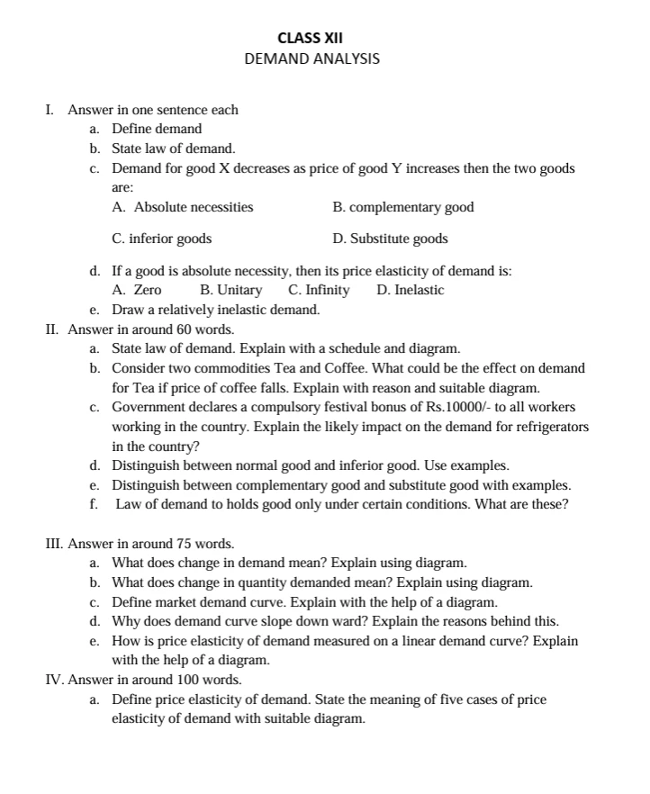 CBSE Class 12 Economics worksheets 2027