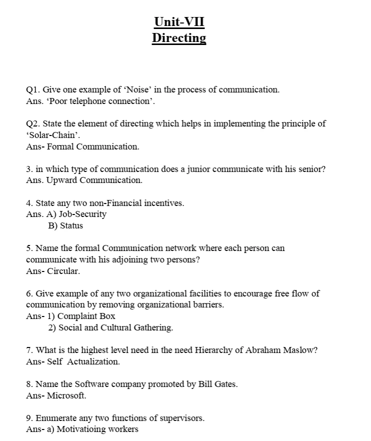 CBSE Class 12 Business Studies worksheets 2027