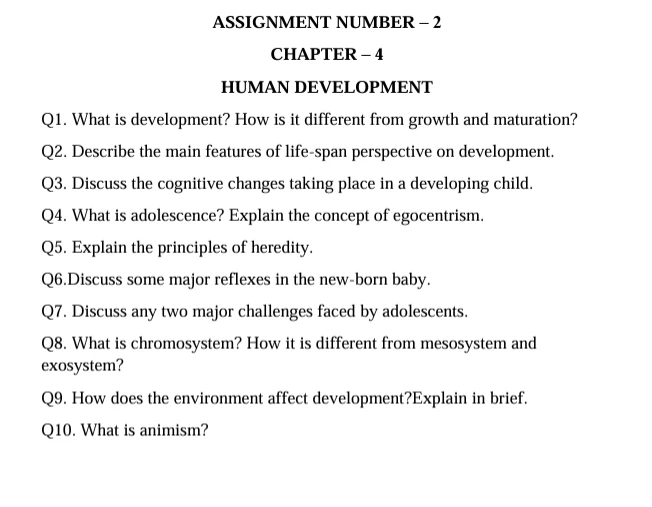 Psychology worksheets for Class 11