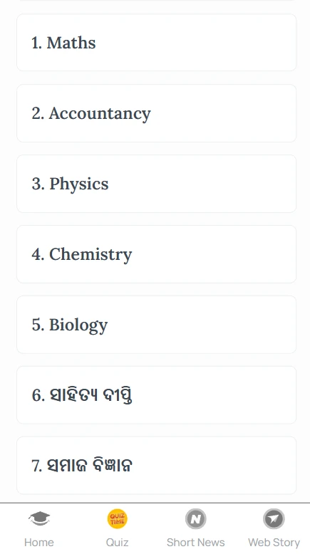 books +1 Odisha Board