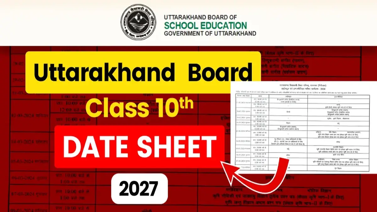 UK Board Date Sheet 2027 Class 10