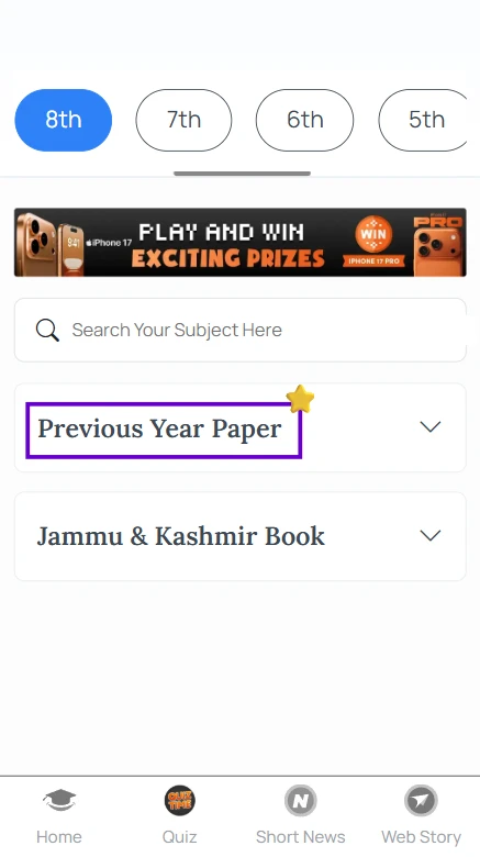 JKBOSE 8th previous year question papers with solutions