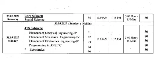 Karnataka Board SSLC Exam 2 Time Table 2027