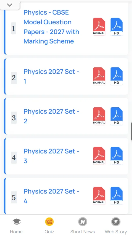  Download CBSE Sample Paper Class 12 Physics 2027 Set 6