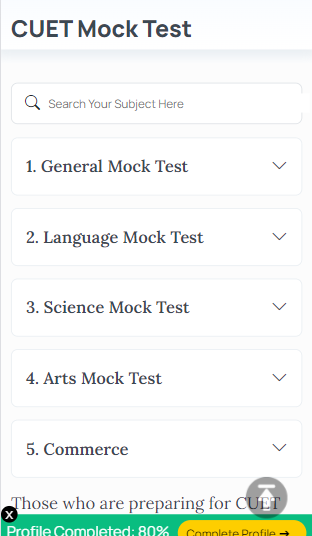 CUET General Mock Test, General CUET Mock Test, General Mock Test CUET, CUET Mock Test General, CUET General Mock Test Free, General Mock Test CUET 2024, CUET General Mock Test Free, General Mock Test CUET in English, CUET General Mock Tests with Solutions, Online CUET General Mock Tests