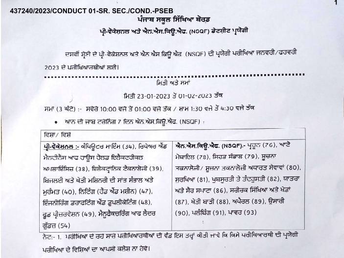 PSEB 10th Date Sheet 2025, 10th Class PSEB Date Sheet 2025, 10th Class Date Sheet 2025 PSEB, PSEB matric date sheet 2025, Class 10th PSEB Date Sheet 2025, Class 10th PSEB Date Sheet 2025 PDF, How to Download the Class 10th PSEB Date Sheet 2025