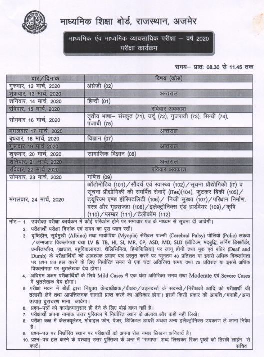 RBSE 10th Time Table 2026, RBSE 10th Time Table 2026 PDF, RBSE 10th Time Table 2026 PDF Download, Rajasthan Board Class 10 Time Table, Time Table of RBSE 10th 2026, RBSE 10th Arts Time Table 2026, RBSE 10th Time Table 2026 Science, RBSE 10th Commerce Time Table 2026, How to Download RBSE 10th Time Table 2026