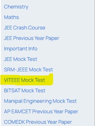 VITEEE Mock Test, Online Mock Test for VITEEE, Mock Test for VITEEE free, VITEEE Mock Test 2024, Mock Test for VITEEE, VITEEE Online Mock Test, Attempt VITEEE Mock Test