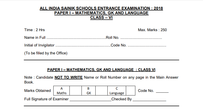 Sainik School 6th Class Question Paper, Sainik School 6th Class Question Paper with Solutions, Sainik School 6th Class Question Paper PDF, 6th Sainik School entrance exam model Paper Class 6, Sainik School sample Paper for Class 6th, Sainik School 6th Class Paper, Sainik School model question Paper 6th pdf