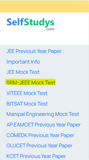 SRMJEEE Mock Test 2024, SRMJEEE Mock Test, Online Mock Test for SRMJEEE, Mock Test for SRMJEEE, Subject-Wise SRMJEEE Mock Test