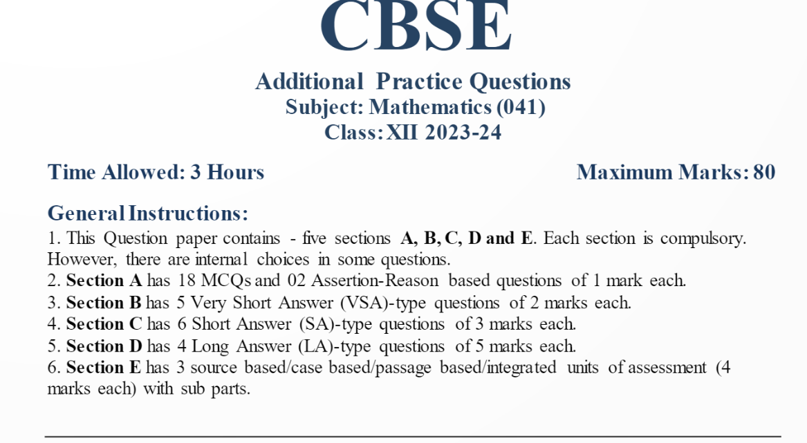 Practice Questions CBSE Class 12, Practice Questions CBSE Class 12 2023-24, Practice Questions CBSE Class 12 PDF, Download Practice Questions CBSE Class 12, CBSE Class 12 Practice Questions 2023-24, CBSE Practice Questions Class 12 2023-24, CBSE Class 12 Additional Practice Questions, CBSE Class 12 Practice Based Questions, CBSE Class 12 Practice Based Questions with Marking Scheme, How to Download Additional Practice Questions CBSE Class 12