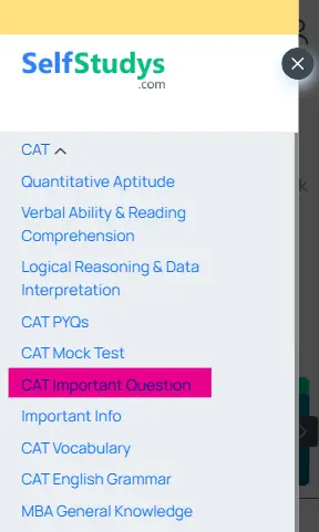 CAT Exam Important Questions, CAT Important Questions, Important CAT questions, Important Questions for CAT, CAT Important Questions PDF