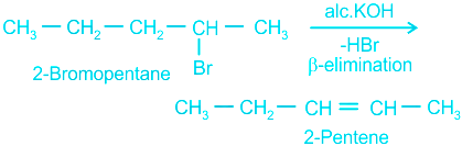 2-Bromopentane is treated with alcoholic KOH solution. What