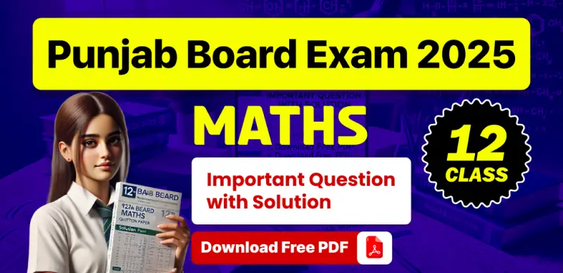 Punjab Board 12 Maths Exam 2025: Most Important Questions & Answers for Quick Revision