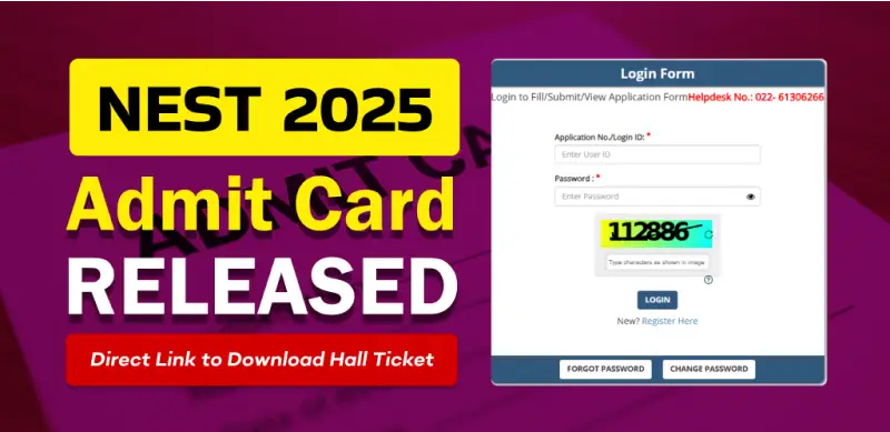 NEST Admit Card 2025 Released – Direct Link to Download Hall Ticket, Exam from June 22