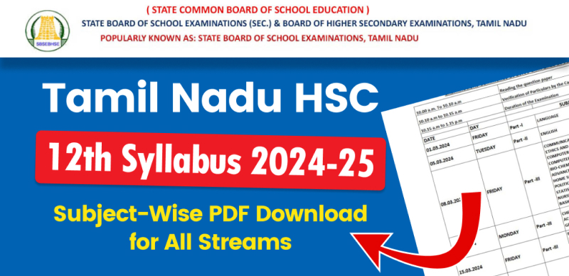 Tamil Nadu HSC 12th Syllabus 2024-25 : Subject-Wise PDF Download for All Streams