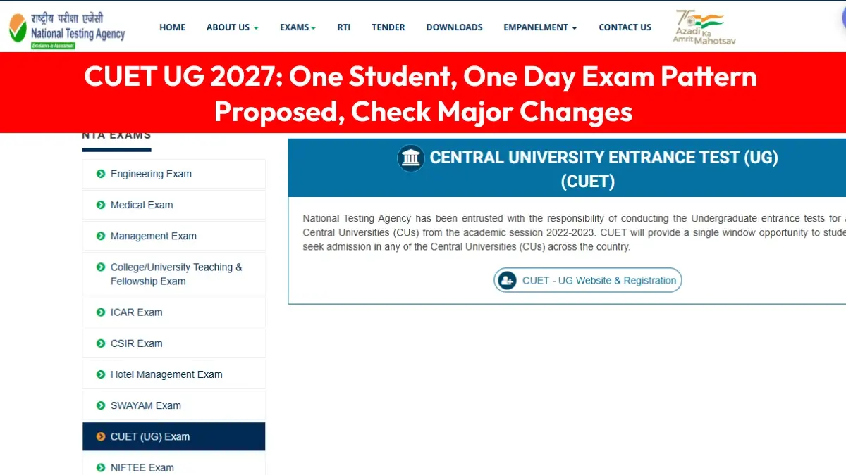 CUET UG 2027: One Student, One Day Exam Pattern Proposed, Check Major Changes