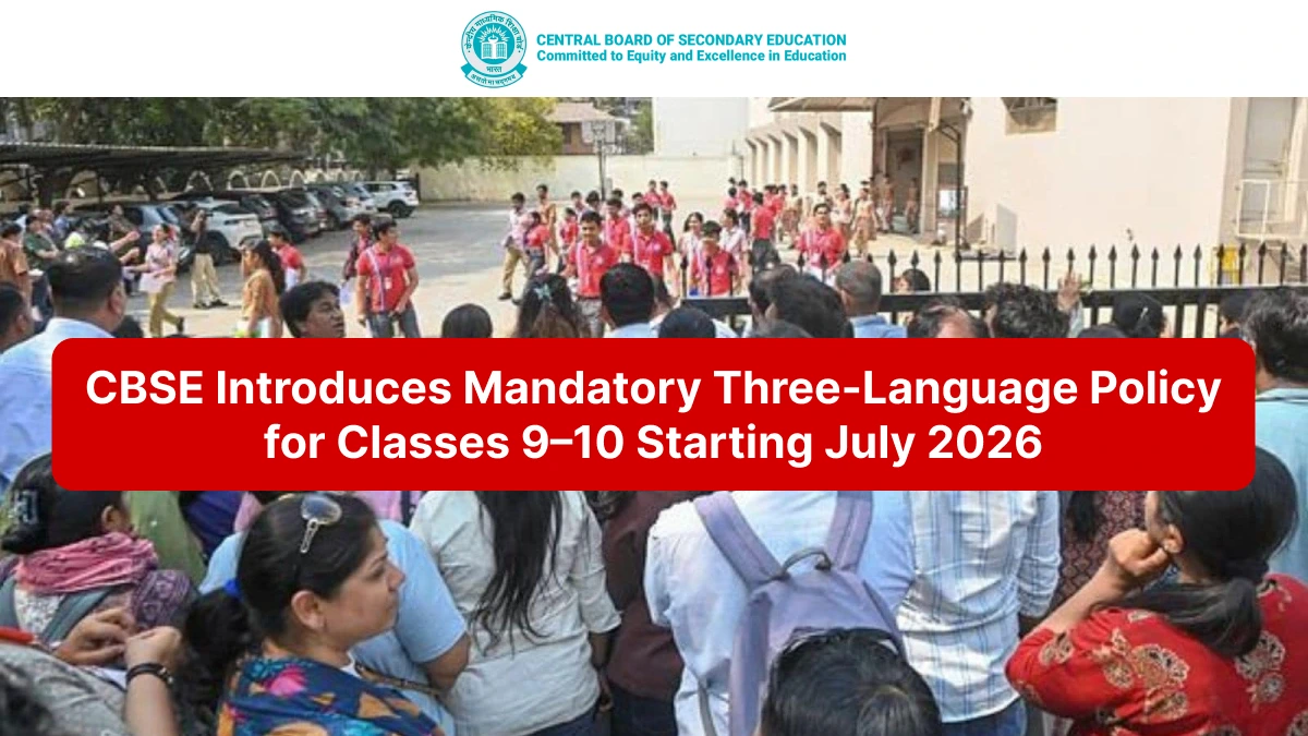 CBSE Introduces Mandatory Three Language Policy for Classes 9–10 Starting July 2026