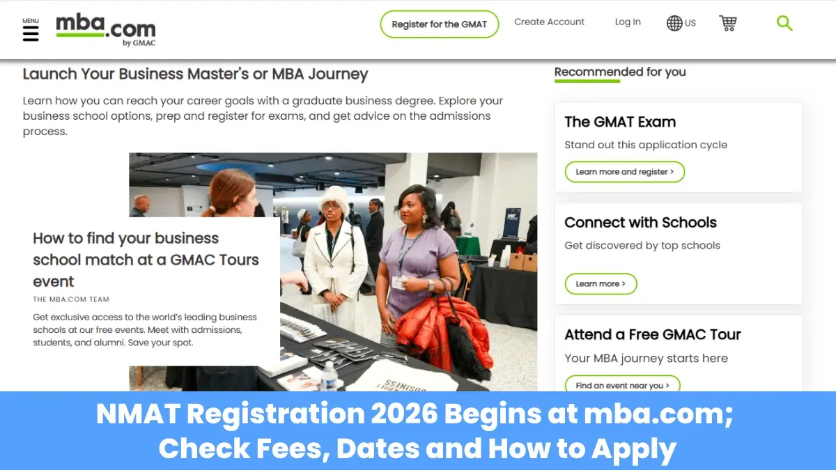 NMAT Registration 2026 Begins at mba.com; Check Fees, Dates and How to Apply