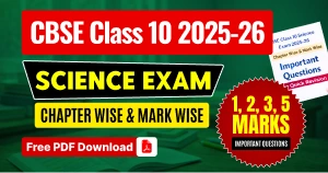 CBSE 10 Science Important Questions 2025-26: Chapter Wise & Mark Wise (1, 2, 3, 5 Marks) Free PDF