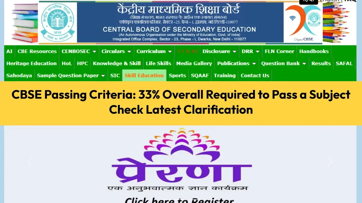 CBSE Passing Criteria: 33% Overall Required to Pass a Subject; Check Latest Clarification