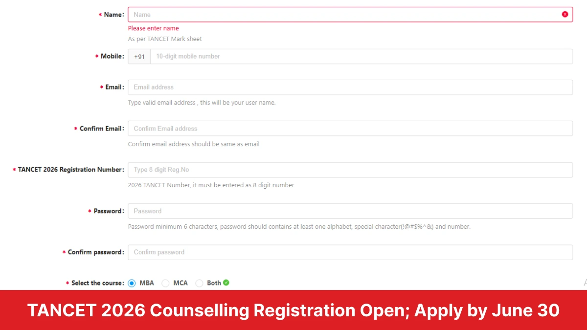 TANCET 2026 Counselling Registration Open; Apply by June 30 - Check Full Details