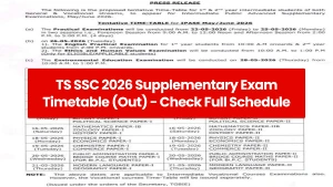 TS SSC 2026 Supplementary Exam Timetable (Out), Exam Start on June 5 - Check Full Schedule
