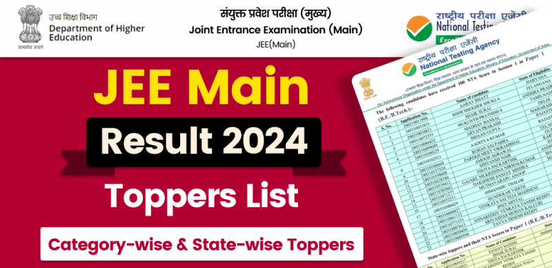 JEE Main Toppers List 2024: Gender-wise, Category-wise & State-wise Toppers; List Here