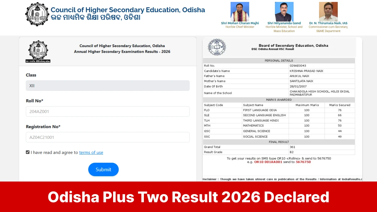 CHSE Odisha Plus Two Result 2026 (Out): Result Link Active – Check Your Marksheet Now