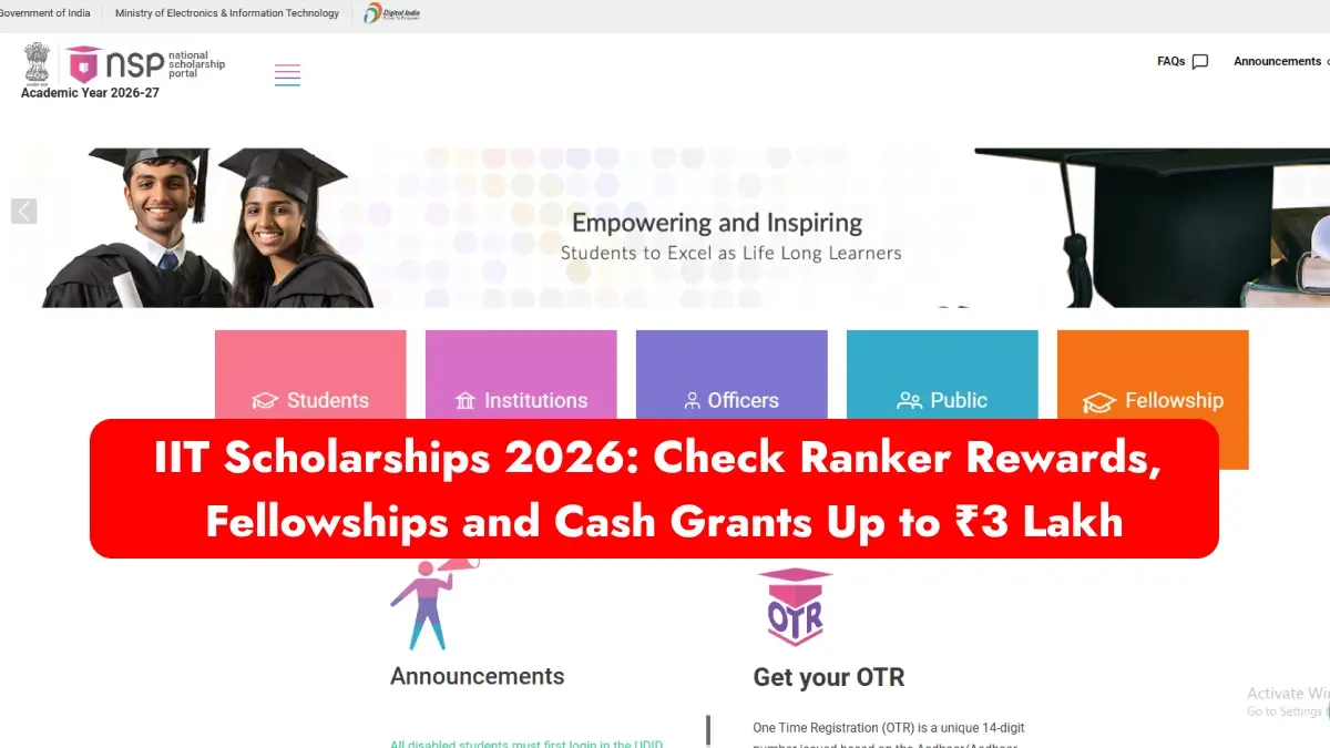 IIT Scholarships 2026: Check Ranker Rewards, Fellowships and Cash Grants Up to ₹3 Lakh