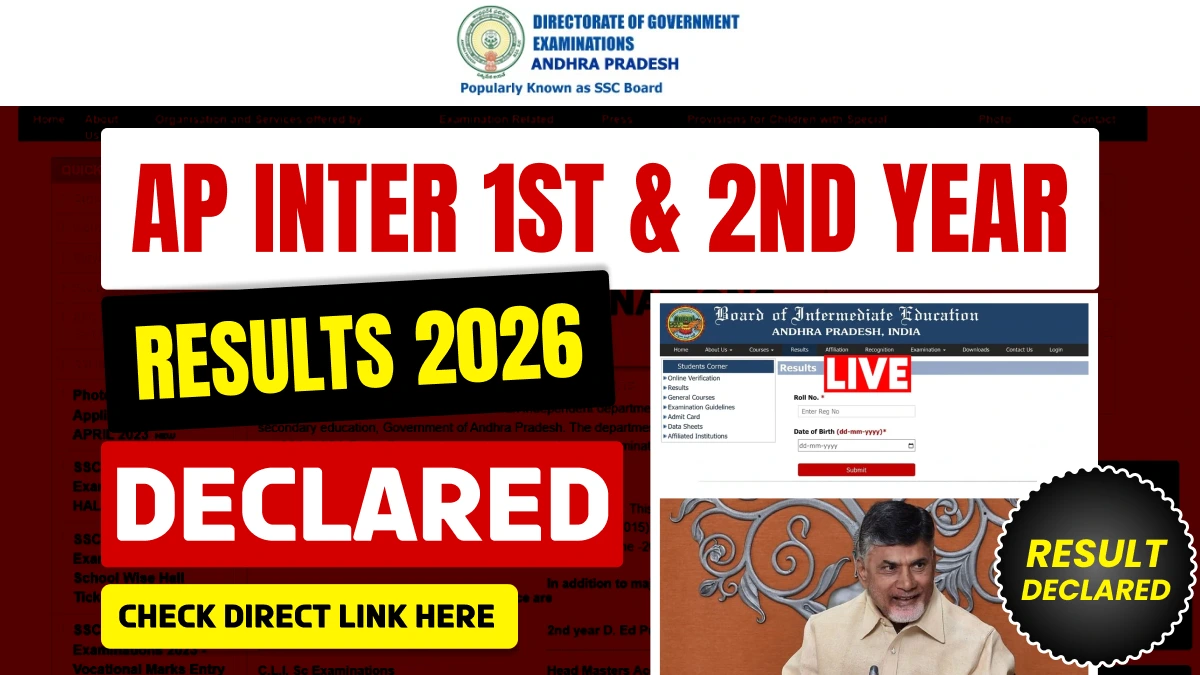 AP Inter 1st, 2nd Year Results 2026 Declared - Check Direct Link & Steps Here