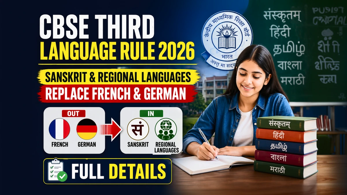 CBSE Third Language Rule 2026 — Sanskrit & Regional Languages Replace French & German: Full Details