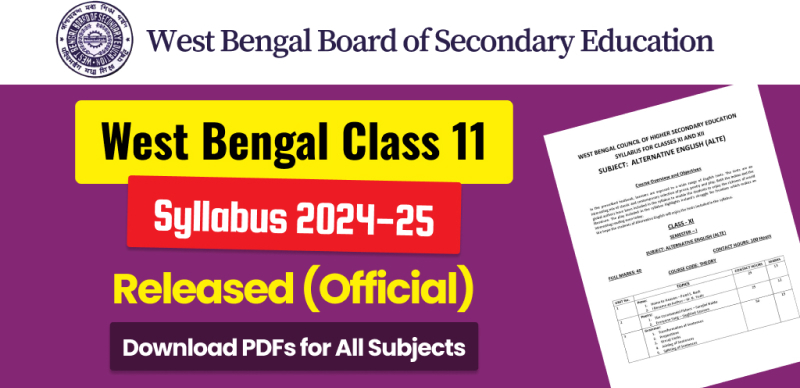 West Bengal Class 11 Syllabus 2024-25: Download Subject-wise FREE PDFs