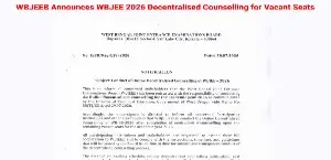 WBJEEB Announces WBJEE 2026 Decentralised Counselling for Vacant Seats