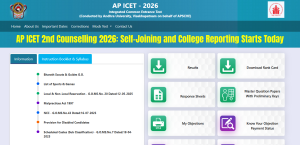 AP ICET 2nd Counselling 2026: Self Joining and Reporting at Allotted College Starts Today