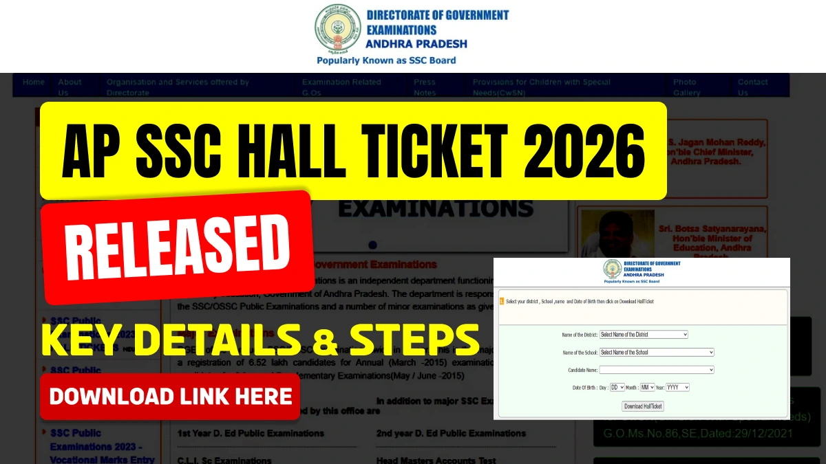 AP SSC Hall Ticket 2026 Released on bse.ap.gov.in: Check Key Details
