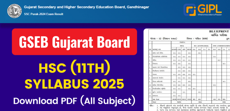 GSEB 11th Syllabus 2025 : Gujarat Board Class 11th Syllabus Released; Download PDF (All Subject)