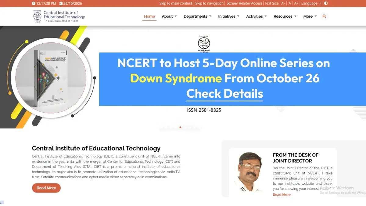 NCERT to Host 5-Day Online Series on Down Syndrome From October 26: Check Details