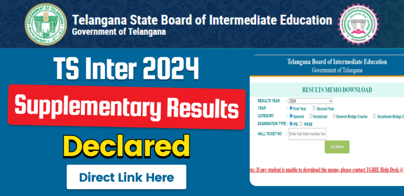 TS Inter Supplementary Results 2024 Declared; Download Result Direct Link Here