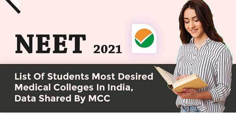 NEET 2021 : List Of Students Most Desired Medical Colleges In India, Data Shared By MCC