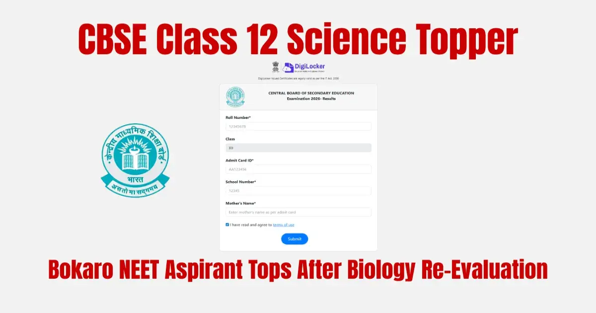 CBSE Class 12 Science Topper: Bokaro NEET Aspirant Tops After Biology Re-Evaluation; Details Inside
